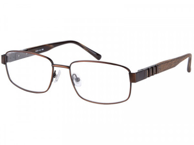 Amadeus A967 Eyeglasses, Brushed Brown With Dark Brown Wood Grain Temple