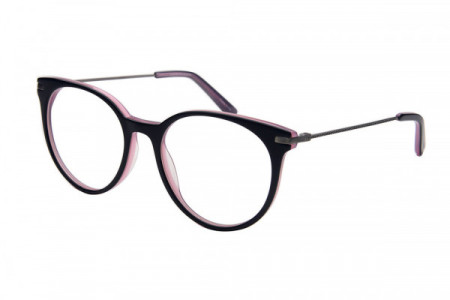 Amadeus A1010 Eyeglasses, Shiny Black Over Purple