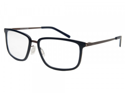 Milk Carter Eyeglasses, Blue Zyl Over Brown Metal