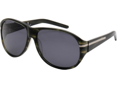 Heat HS0219 Sunglasses, Dark Gray Stripe Frame With Gray Polarized Lens