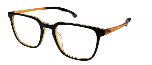 New Balance NB 4115 Eyeglasses, 2-MATTE BLACK WHITE ORANGE