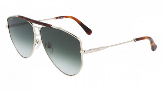 Ferragamo SF241S Sunglasses, (750) GOLD/GREEN GADIENT