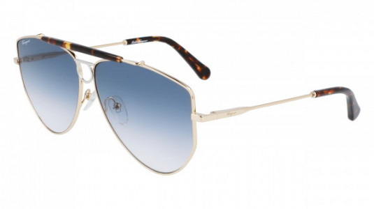 Ferragamo SF241S Sunglasses, (790) YELLOW GOLD/BLUE