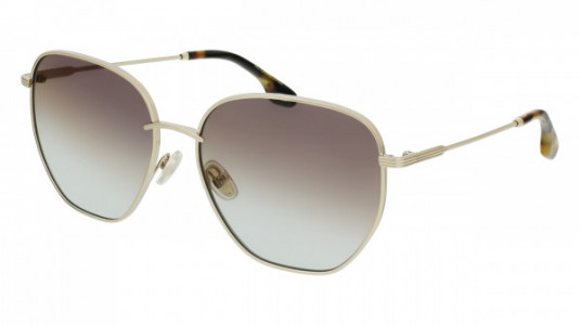 Victoria Beckham VB219S Sunglasses, (730) GOLD/GREY BROWN AQUA