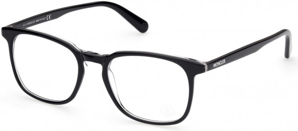 Moncler ML5118 Eyeglasses, 003 - Shiny Black & Crystal