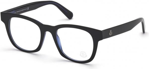 Moncler ML5121 Eyeglasses, 092 - Shiny Black & Transparent Navy Blue