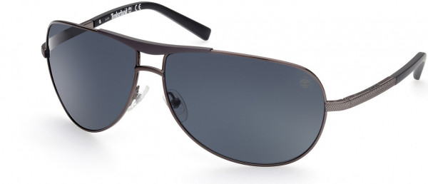 Timberland TB9259 Sunglasses, 08D - Shiny Gunmetal Front/temples W/ Black Tips / Smoke Lenses