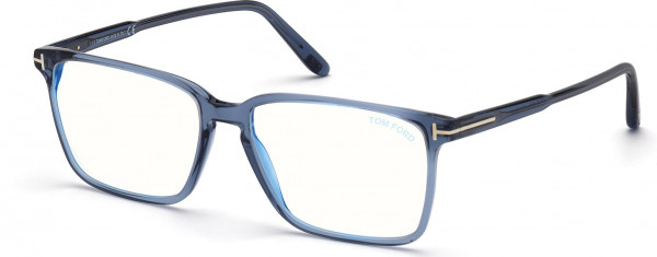 Tom Ford FT5696-B Eyeglasses, 090 - Shiny Blue / Shiny Blue