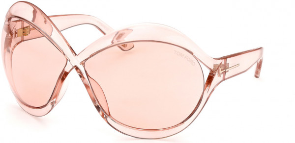 Tom Ford FT0902 Carine-02 Sunglasses, 72Y - Shiny Transparent Pink / Pink Lenses