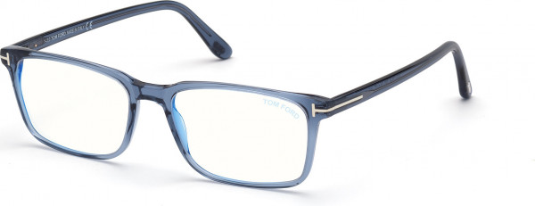 Tom Ford FT5735-B Eyeglasses, 090 - Shiny Blue / Shiny Blue