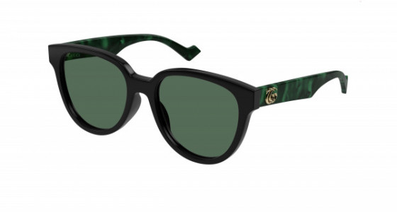 Gucci GG0960SA Sunglasses, 001 - BLACK with GREEN temples and GREEN lenses