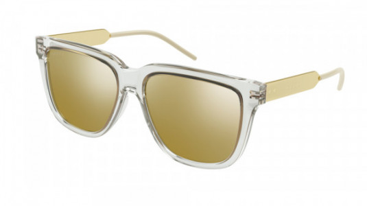 Gucci GG0976S Sunglasses, 004 - CRYSTAL with GOLD temples and GOLD lenses