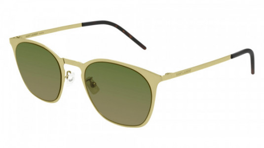 Saint Laurent SL 28 SLIM METAL Sunglasses, 004 - GOLD with GREEN lenses