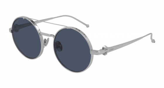 Cartier CT0279S Sunglasses, 002 - SILVER with LIGHT BLUE lenses