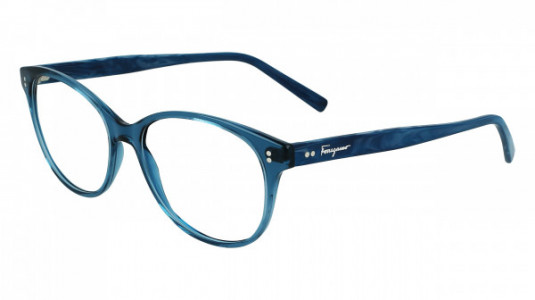 Ferragamo SF2911 Eyeglasses, (431) TRASPARENT AZURE/BLUE MARBLE