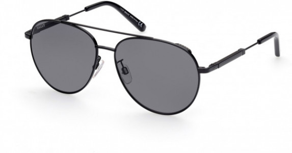 Bally BY0074-H Sunglasses, 01A - Shiny Black / Smoke Lenses