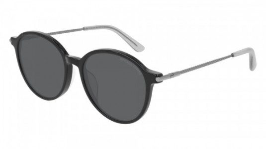 Bottega Veneta BV0260SK Sunglasses, 001 - BLACK with RUTHENIUM temples and GREY lenses