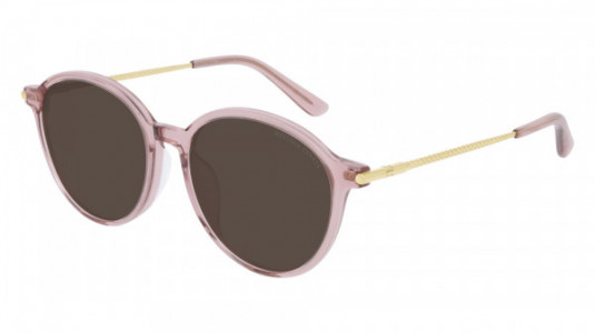 Bottega Veneta BV0260SK Sunglasses, 003 - PINK with GOLD temples and BROWN lenses