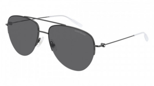 Montblanc MB0074S Sunglasses, 001 - RUTHENIUM with GREY lenses