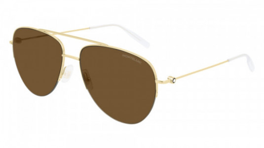 Montblanc MB0074S Sunglasses, 003 - GOLD with BROWN lenses