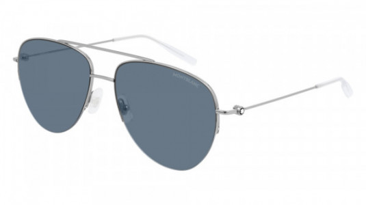Montblanc MB0074S Sunglasses, 004 - SILVER with BLUE lenses