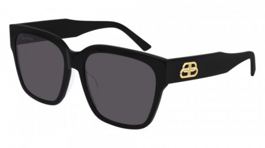 Balenciaga BB0056SA Sunglasses, 001 - BLACK with GREY lenses