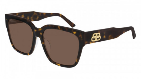 Balenciaga BB0056SA Sunglasses, 002 - HAVANA with BROWN lenses