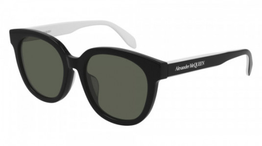 Alexander McQueen AM0304SK Sunglasses, 003 - BLACK with GREEN lenses