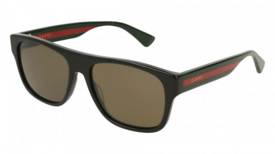 Gucci GG0341S Sunglasses, 002 - BLACK with MULTICOLOR temples and GREY polarized lenses