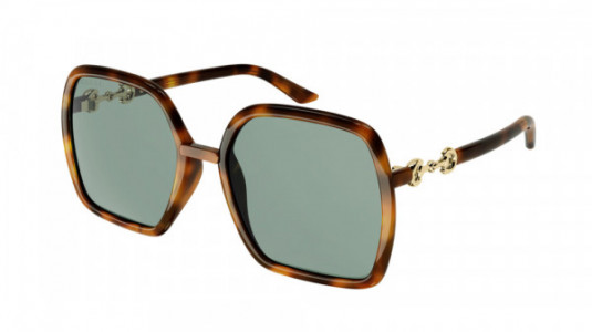 Gucci GG0890SA Sunglasses, 003 - HAVANA with GREEN lenses