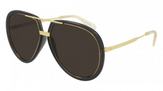Gucci GG0904S Sunglasses, 001 - GREY with GOLD temples and BROWN lenses
