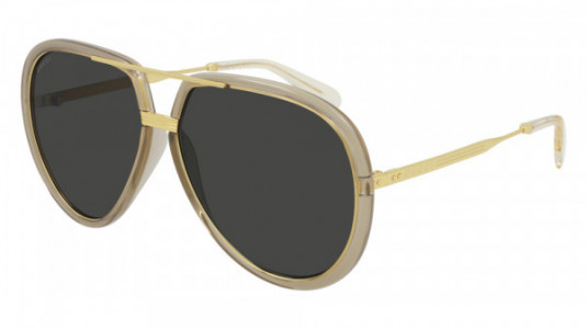 Gucci GG0904S Sunglasses, 002 - GREEN with GOLD temples and GREY lenses