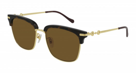 Gucci GG0918S Sunglasses, 002 - HAVANA with GOLD temples and BROWN lenses
