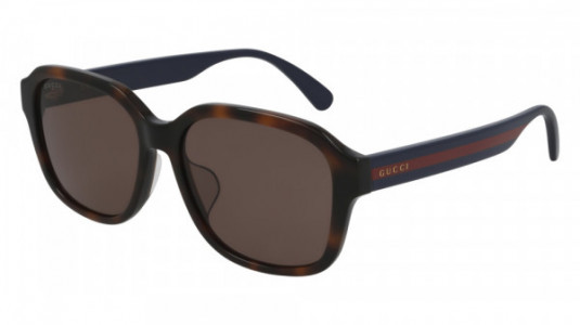 Gucci GG0929SA Sunglasses, 002 - HAVANA with BLUE temples and BROWN lenses