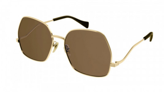 Gucci GG0972S Sunglasses, 002 - GOLD with BROWN lenses