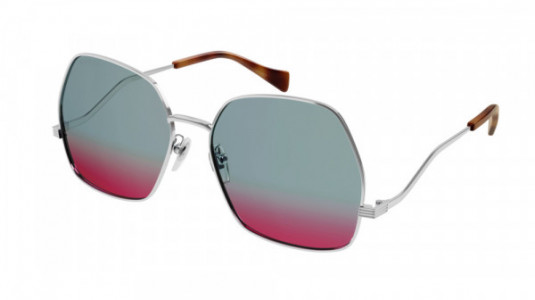 Gucci GG0972S Sunglasses, 004 - SILVER with LIGHT BLUE lenses