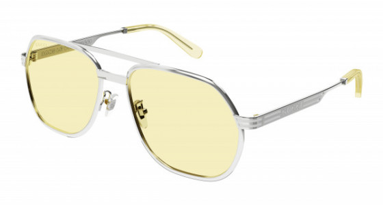 Gucci GG0981S Sunglasses, 004 - SILVER with YELLOW lenses
