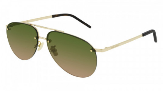 Saint Laurent SL 416 Sunglasses, 004 - GOLD with GREEN lenses