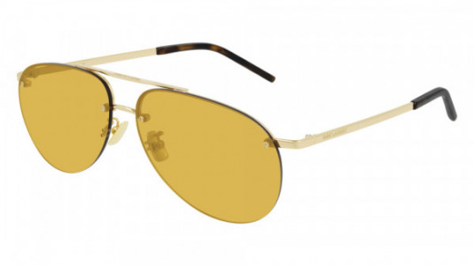 Saint Laurent SL 416 Sunglasses, 006 - GOLD with YELLOW lenses