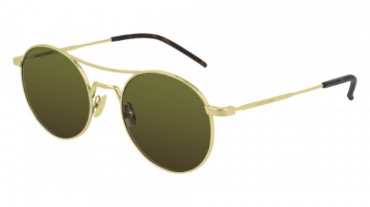 Saint Laurent SL 421 Sunglasses, 004 - GOLD with GREEN lenses