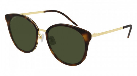 Saint Laurent SL 446/F SLIM Sunglasses, 003 - GOLD with GREEN lenses