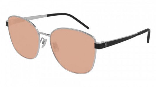 Saint Laurent SL M67/K Sunglasses, 007 - SILVER with PINK lenses