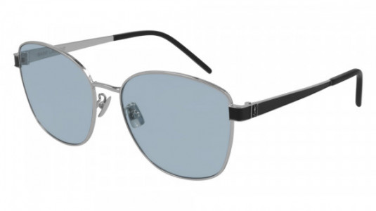 Saint Laurent SL M67/K Sunglasses, 008 - SILVER with LIGHT BLUE lenses
