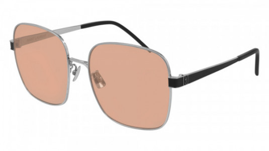Saint Laurent SL M75 Sunglasses, 007 - SILVER with PINK lenses