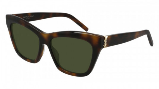 Saint Laurent SL M79 Sunglasses, 002 - HAVANA with GREEN lenses