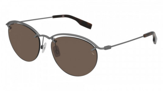 McQ MQ0314S Sunglasses, 002 - RUTHENIUM with BROWN lenses