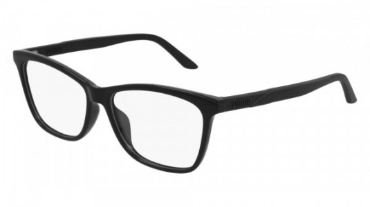 Puma PU0335O Eyeglasses, 001 - BLACK with TRANSPARENT lenses