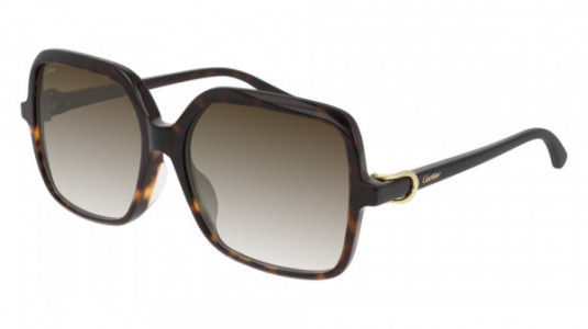 Cartier CT0219SA Sunglasses, 002 - HAVANA with BROWN lenses