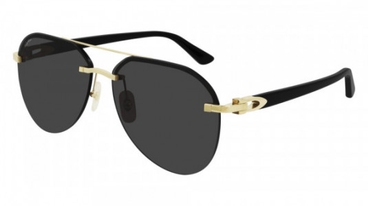 Cartier CT0275SA Sunglasses, 001 - GOLD with BLACK temples and GREY lenses