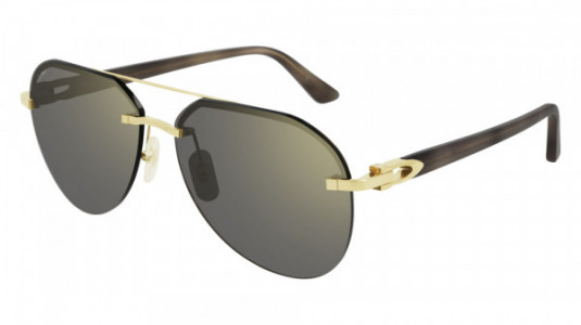 Cartier CT0275SA Sunglasses, 003 - GOLD with HAVANA temples and GREY lenses